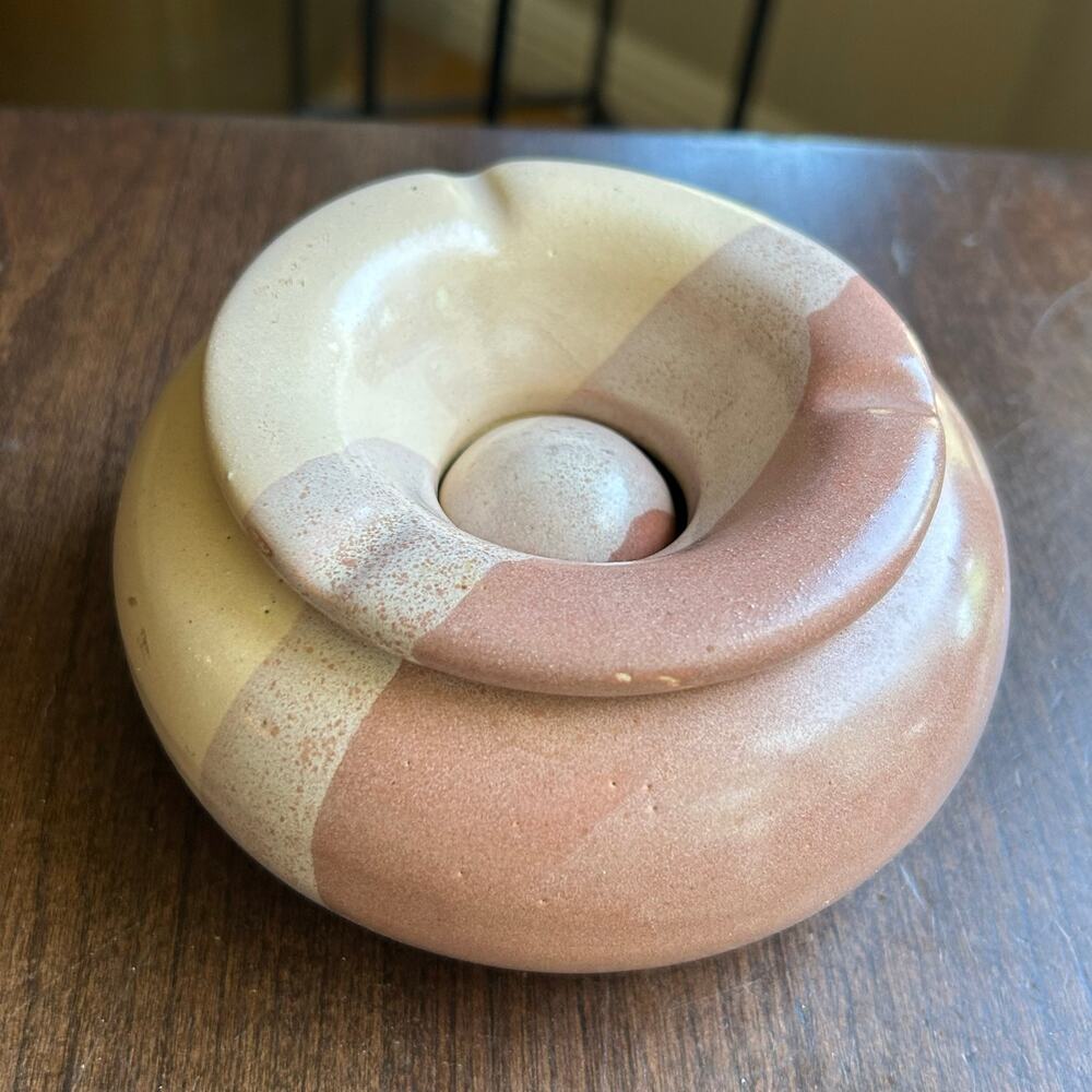 Vintage Rodolfo Padilla Hidden Ashtray Glaze Ash Tray Mexican Ceramic Pottery